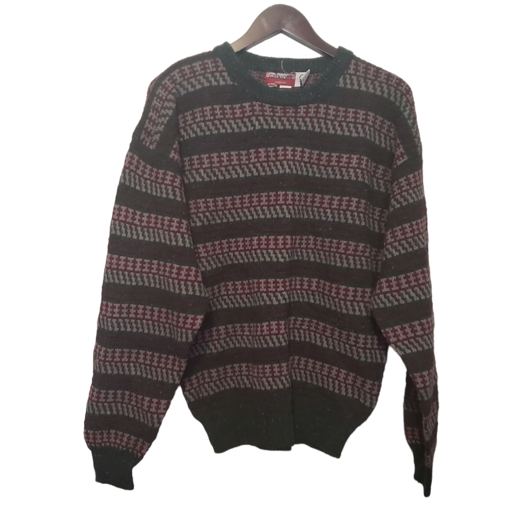 Vintage Grenadier men's Grandpa knit pure wool sweater aztec print size M